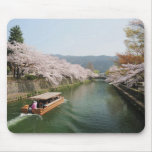 Japan, Kyoto. Flower viewing on the boat Mouse Pad