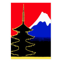 Japan, Mount Fuji and Tree Business Card Template
