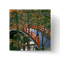 Japan, Nara Pref., Nara. The Royal Bridge glows Pinback Buttons