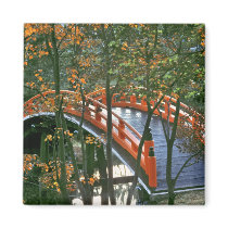Japan, Nara Pref., Nara. The Royal Bridge glows Refrigerator Magnet