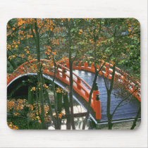 Japan, Nara Pref., Nara. The Royal Bridge glows Mousepads