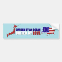 JAPAN RELIEF - UNITED BY LOVE BUMPER STICKER