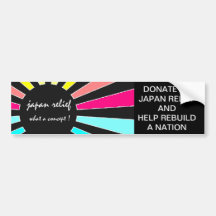 JAPAN RELIEF WHAT A CONCEPT BUMPER STICKERS