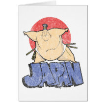 Japan Sumo Vintage Greeting Card
