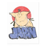 Japan Sumo Vintage Postcard