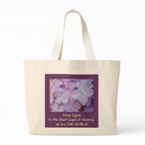 Japan to West Coast of America we are One World! Tote Bags