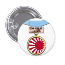 Japanese Ace medal button