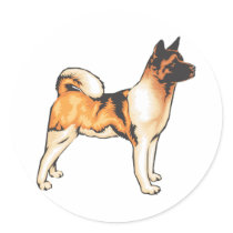 Japanese Akita Round Sticker