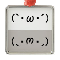 Japanese ASCII Art「シャキーン」&「ショボーン」 クリスマスオーナメント
