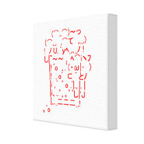 Japanese ASCII Art「beer」 張りキャンバスプリント