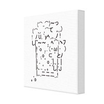 Japanese ASCII Art「beer」 張りキャンバスプリント