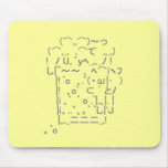 Japanese ASCII Art「beer」灰色 mousepads