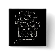 Japanese ASCII Art「beer」 缶バッジピンバック