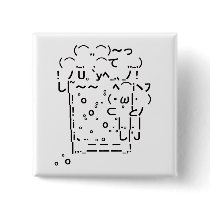 Japanese ASCII Art「beer」 缶バッジ