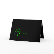 Japanese ASCII Art Card「花束でおめでとう」緑色 カード