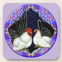 Japanese Bantam Circle Beverage Coasters