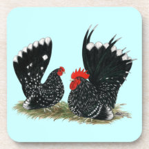 Japanese Bantams Mottled Beverage Coasters