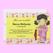 Japanese Birthday theme invitations