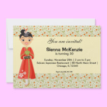 Japanese Birthday theme invitations