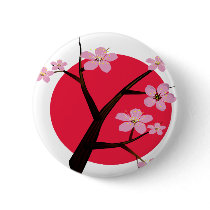 Japanese Cherry Blossom Tattoo Buttons
