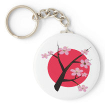 Japanese Cherry Blossom Tattoo Keychain