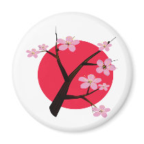 Japanese Cherry Blossom Tattoo Refrigerator Magnet