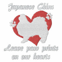Japanese Chins Leave Paw Prints Embroidered Polo