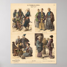 Japanese costumes Braun & Schneider 1885 Posters