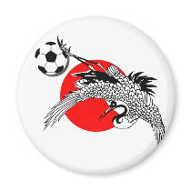 Japanese Crane flag of Japan Fridge Magnet