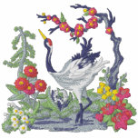 Japanese Crane Scene embroidered shirts