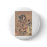 Japanese Demon with a Sword Button