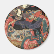 Japanese Dragon Painting circa 1860 Fridge Magnet