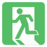 Japanese Emergency Exit Sign stickers