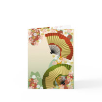 Japanese Fan 3 green Card