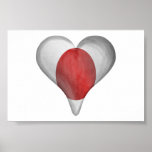 Japanese Flag In A Heart Posters