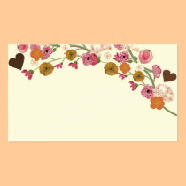 Japanese flowers and hearts Business Card business cards