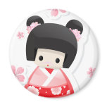 Japanese Geisha Doll - buns series magnets