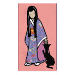 Japanese girl and cat business cards