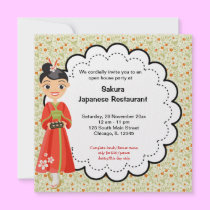 Japanese Grand Opening Restaurant invitations