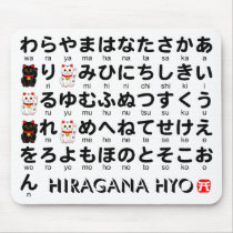 Japanese Hiragana(Alphabet) table Mousepads