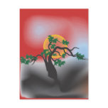 Japanese Inspiration Tree in Mist Card Postcards