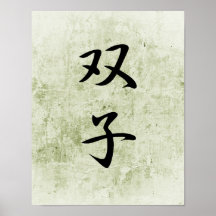 Japanese Kanji for Twins - Futago Print