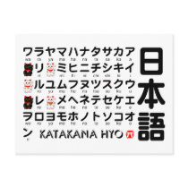 Japanese Katakana(Alphabet) table Post Cards