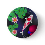 Japanese Koi Fish, Lotus Flowers & Water-lilies buttons