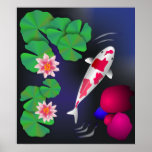 Japanese Koi Fish, Lotus Flowers & Water-lilies Po posters