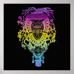 Japanese Lantern, flowers & butterflies posters