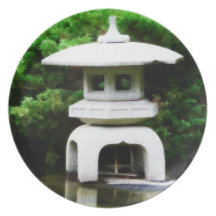 Japanese Lantern Garden Statue Party Plate