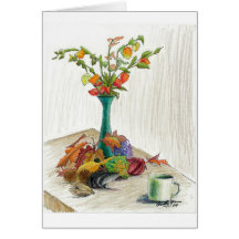 Japanese lanterns greeting card