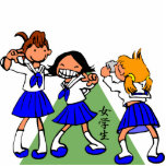 Japanese MANGA high-school girls photo sculptures