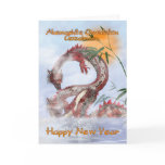 Japanese New Year Card With Red Dragon